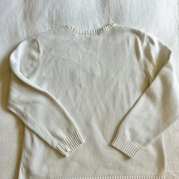 Lauren Ralph Lauren Vintage White Cotton Seashell Sweater - Picture 6 of 6